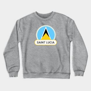 Saint Lucia Country Badge - Saint Lucia Flag Crewneck Sweatshirt